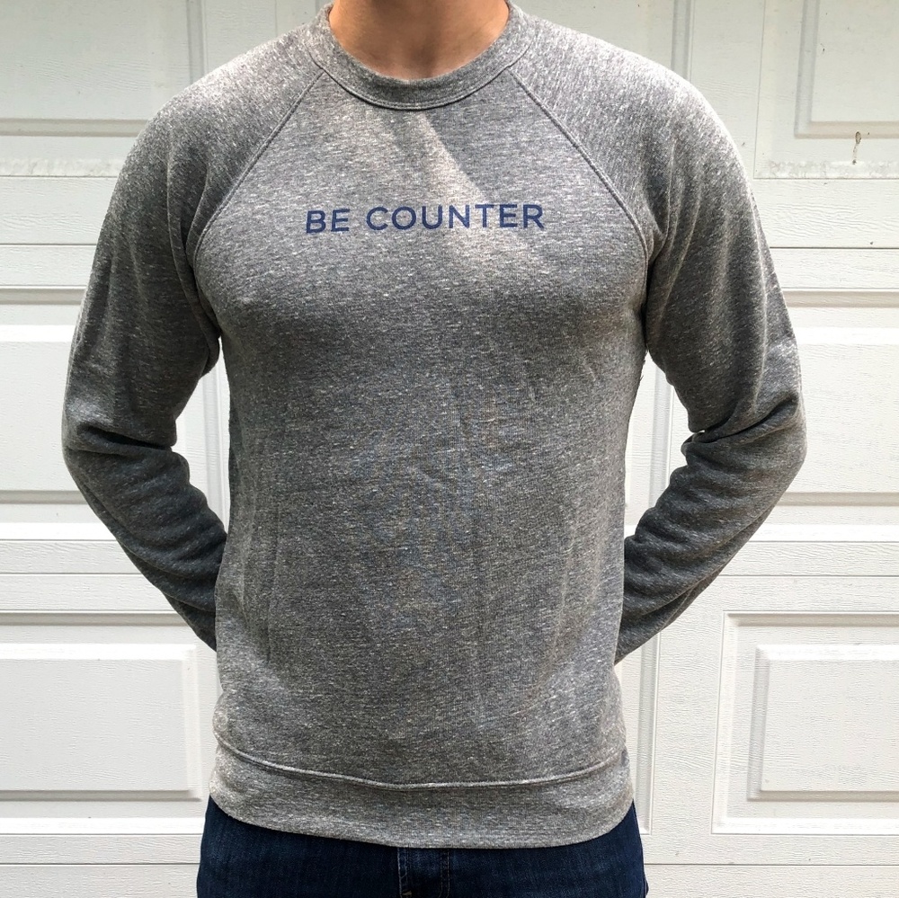 Be Counter Men's Women's Unisex Gray Sweater